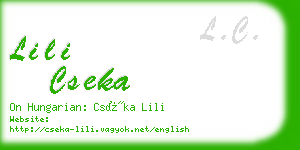 lili cseka business card